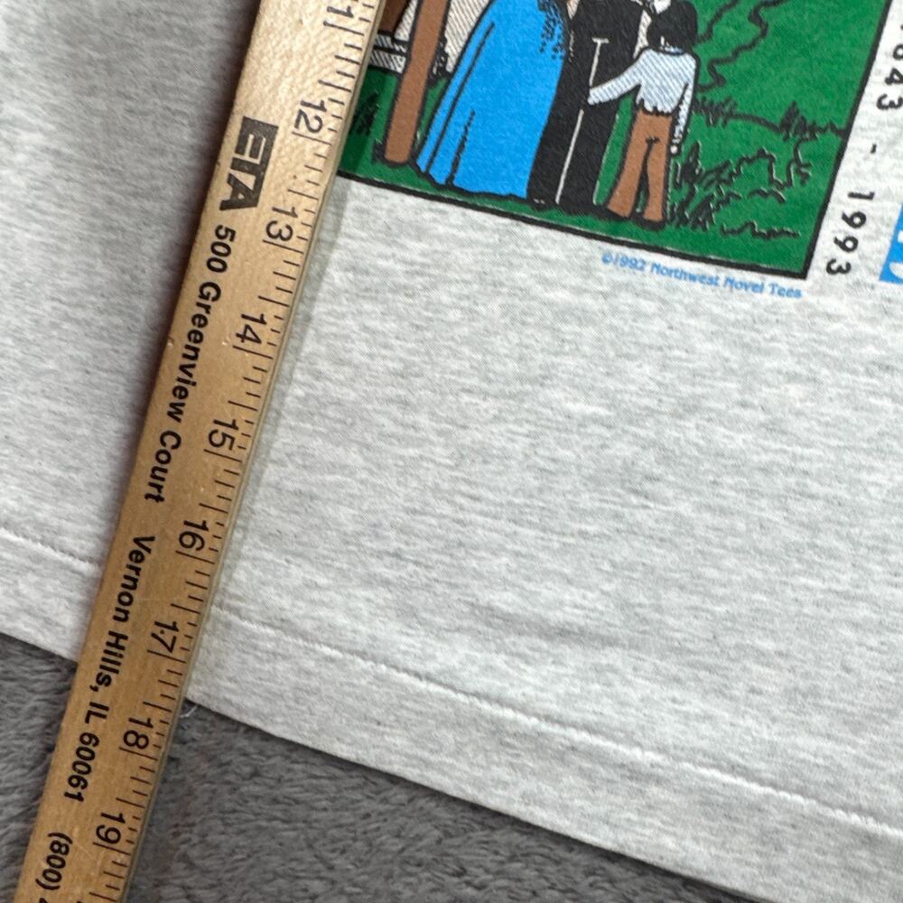 VTG 90s Screen Stars Kids Shirt 6-8 Salem Oregon Trail Graphic Tee Gray Crew Nck - Picture 6 of 6